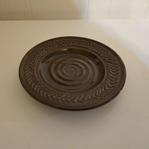 Hall Pottery 'Amano/Weathered Oak' Brown Ceramic Plate